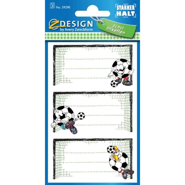 Buchetikett Papier 76x120mm 3 Bogen Motiv Fußball