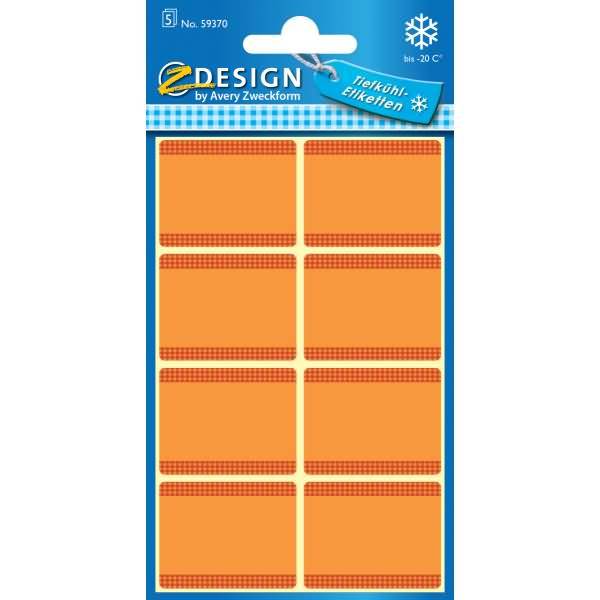 Tiefkühletikett 36x28mm 40 Etiketten orange