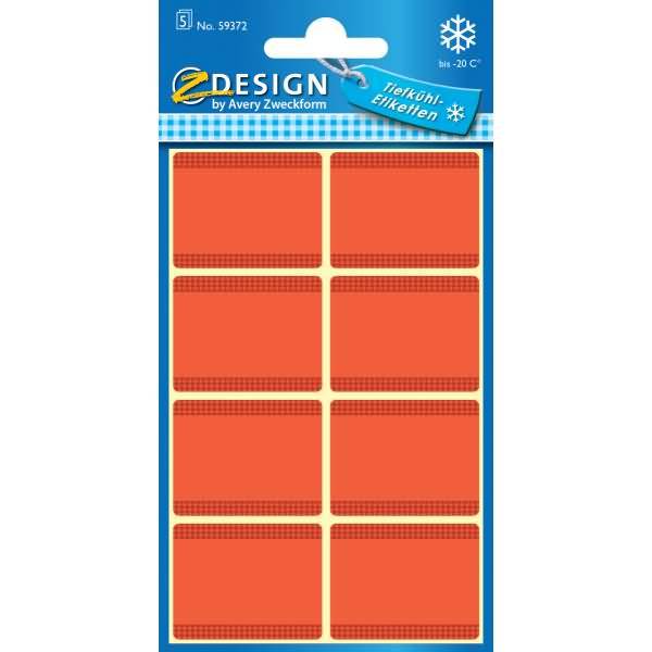 Tiefkühletikett 36x28mm 40 Etiketten rot