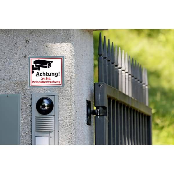 Warnetikett Etikett -Videoüberwacht- rot schwarz 2 Etiketten