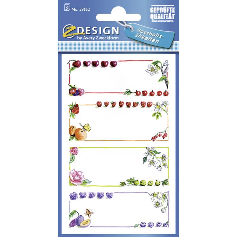 ZDesign HOME Haushalts-Etiketten "Obst Rahmen", ablösbar