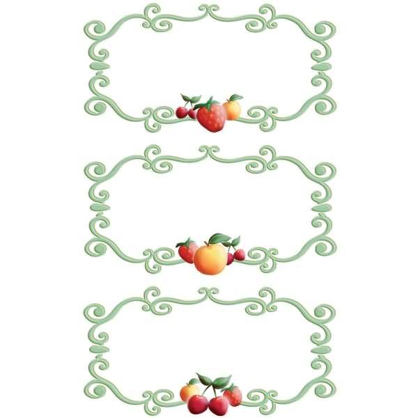 Haushaltsetikett 76x120mm Papier 3 Bogen Designrahmen