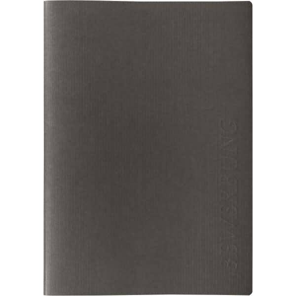 Bewerbungsmappe Karton Linienstruktur 3-teilig schwarz