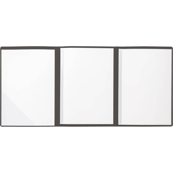 Bewerbungsmappe Karton Linienstruktur 3-teilig schwarz