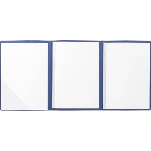 Präsentationsmappe Karton Linienstruktur 3-teilig blau