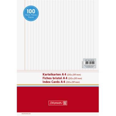BRUNNEN Karteikarte 102240100 DIN A4 liniert ws 100 St./Pack.