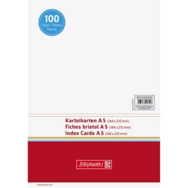 BRUNNEN Karteikarte 102250000 DIN A5 blanko ws 100 St./Pack.