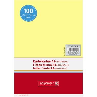 BRUNNEN Karteikarte 102260010 DIN A6 blanko ge 100 St./Pack.