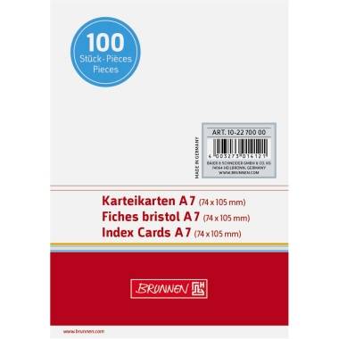 BRUNNEN Karteikarte 102270000 DIN A7 blanko ws 100 St./Pack.