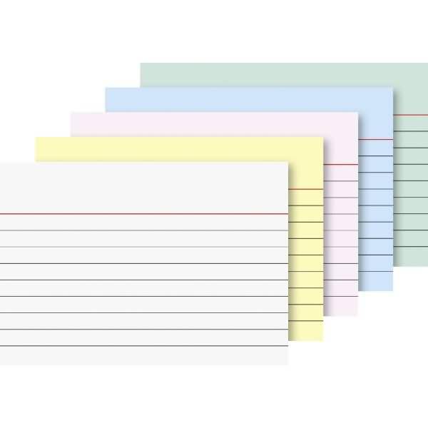 Karteikarten A7 liniert farbig sortiert VE=200 Stück