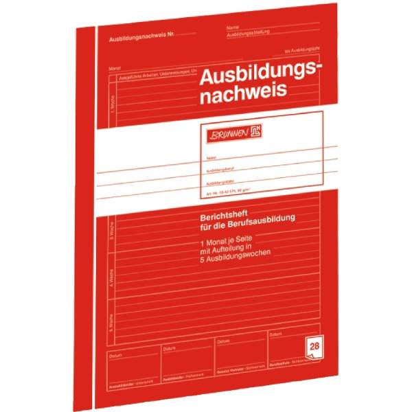 Ausbildungsnachweis A4 1 Monat/Seite