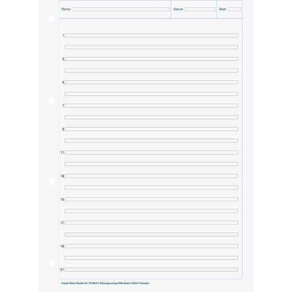 Kieser-Block A4 80g/qm Lineatur 3 50 Blatt