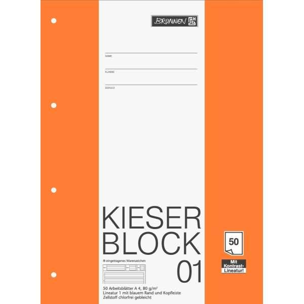 Kieser-Block A4 80g/qm Lineatur 1 50 Blatt