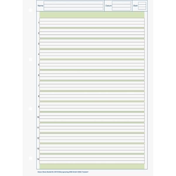 Kieser-Block A4 80g/qm Lineatur 1 50 Blatt