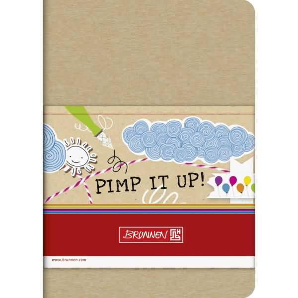 Notizheft A6 32 Blatt 80g/qm kariert flexibler brauner Naturkarton Pimp it up!