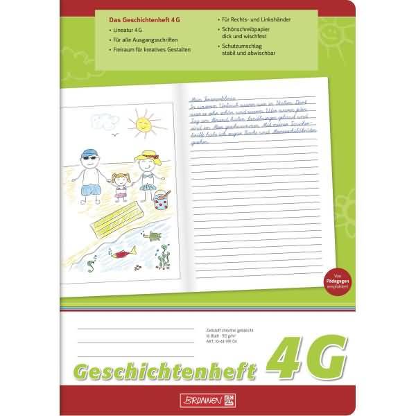 Geschichtenheft A4 Lineatur 4G 16 Blatt
