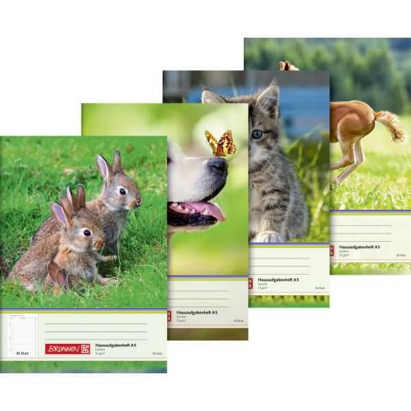 Hausaufgabenheft A5 48 Blatt Tiermotive