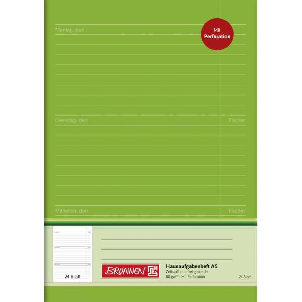 Hausaufgabenheft A5 24 Blatt perforierte Blätter
