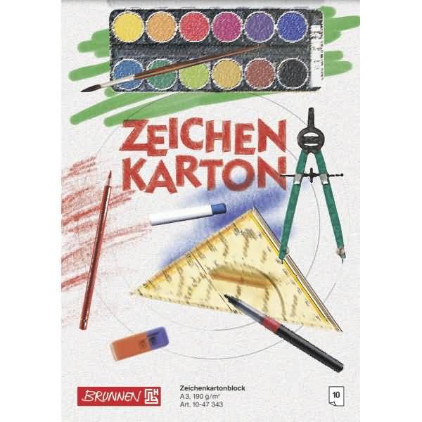 Zeichenkartonblock A3 190g/qm 10 Blatt