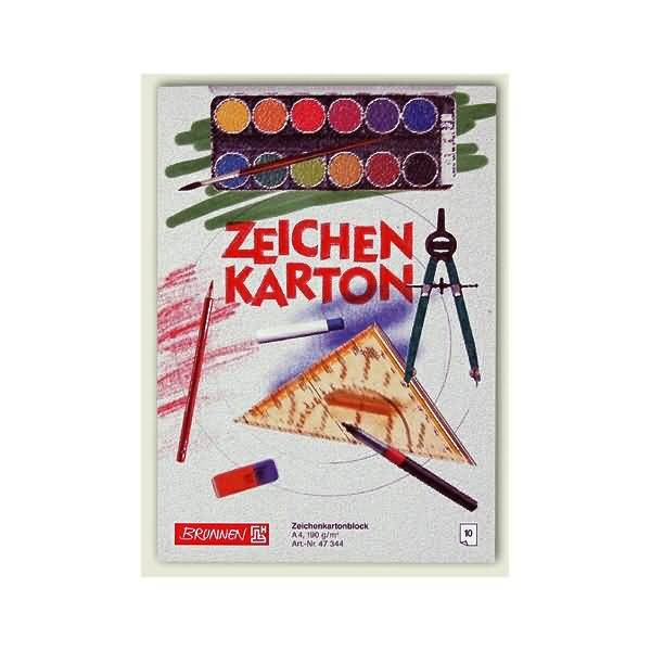 Zeichenkartonblock A4 190g/qm 10 Blatt