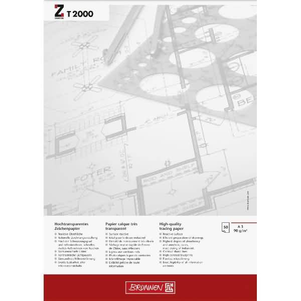 Entwurfblock Zanders T2000 A3 90g/qm 50 Blatt