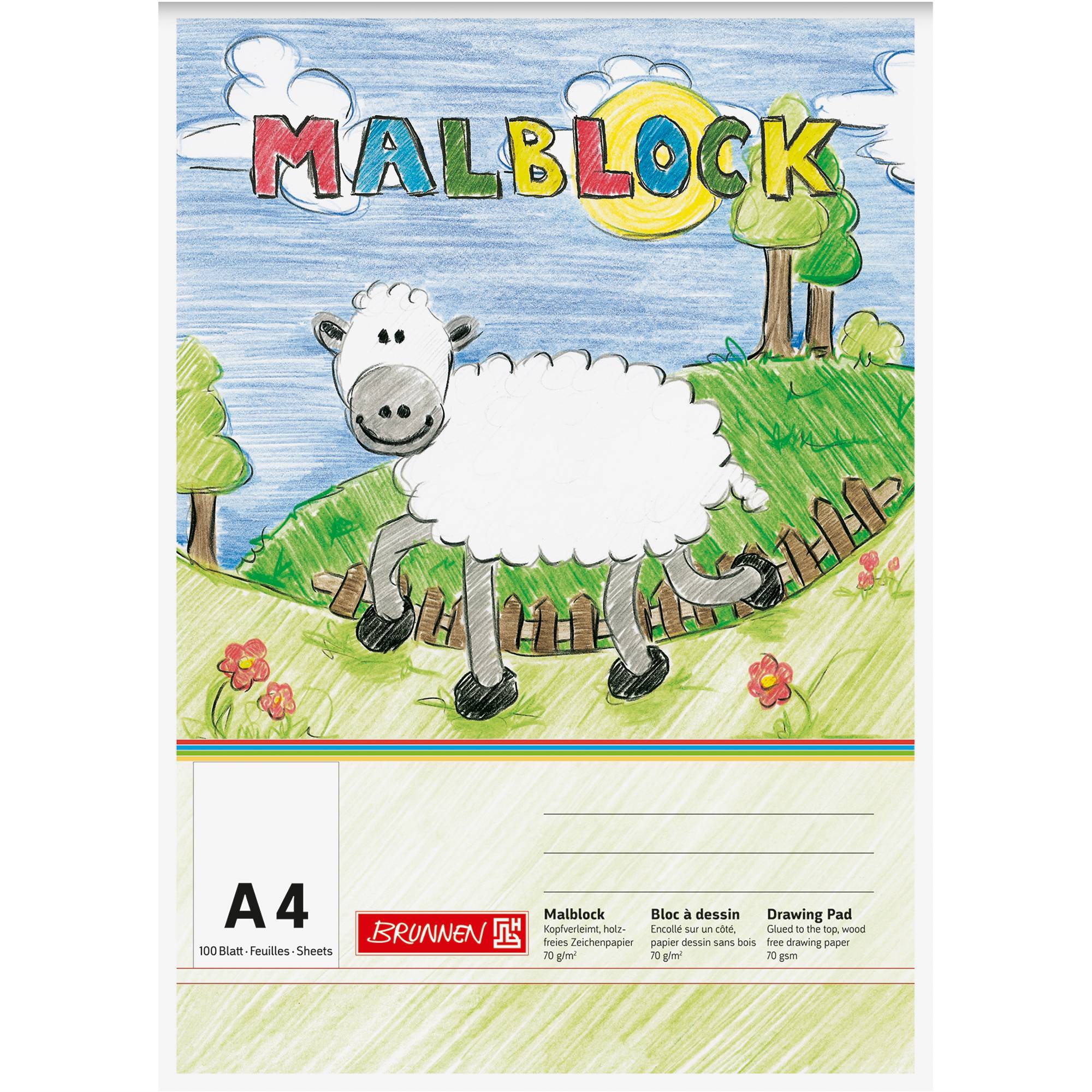 BRUNNEN Malblock 1047407 A4 100Bl sort