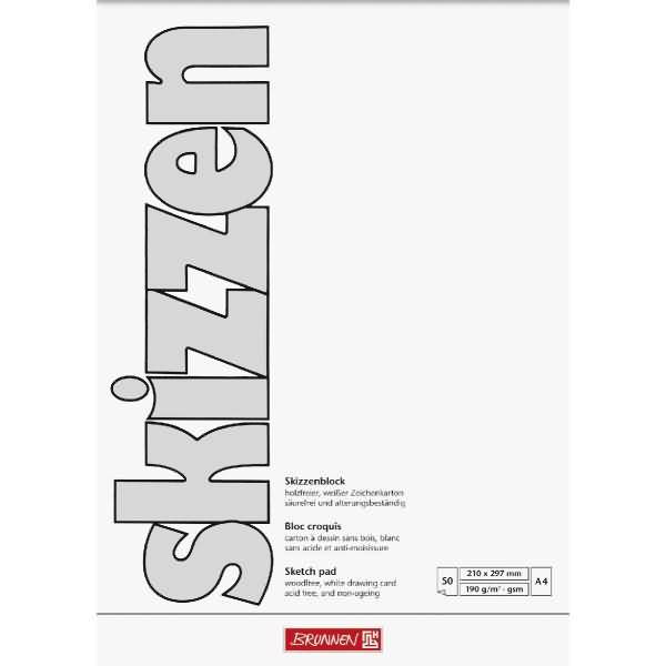 Skizzenblock A4 190g/qm 50 Blatt
