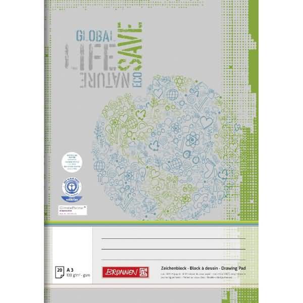 Zeichenblock A3 100g/qm Recycling 20 Blatt