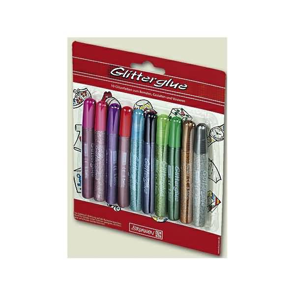Glitzerfarbe Glitterglue 10x9,5ml sortiert