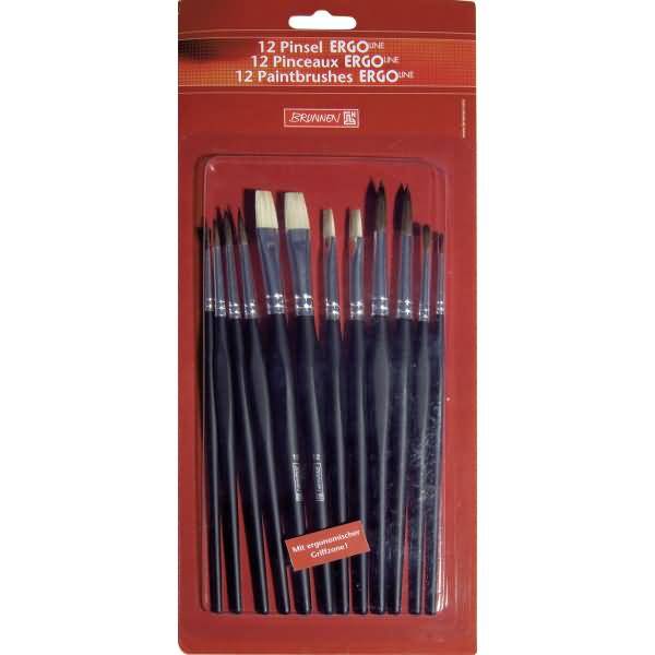 Pinselset ErgoLine Größen sortiert VE=12 Stück