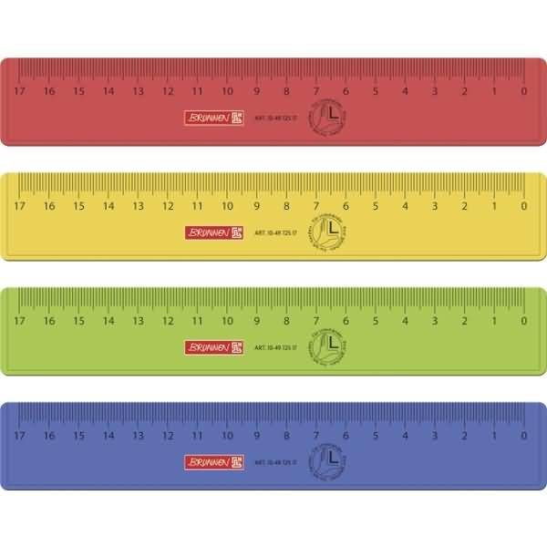 Lineal Kunststoff für Linkshänder 17cm farbig sortiert