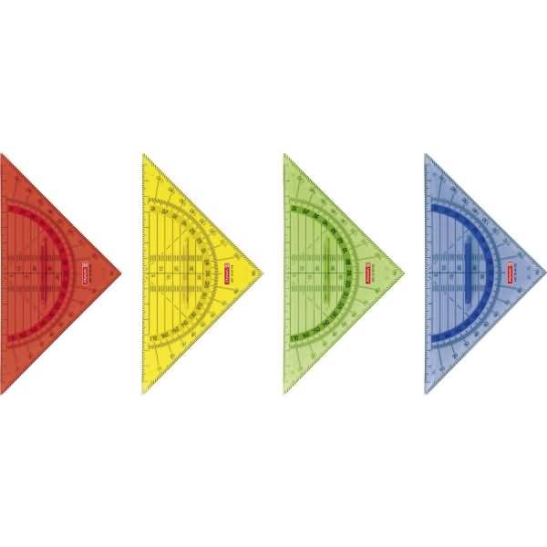 Geometrie-Dreieck 16cm mit Griff farbig sortiert