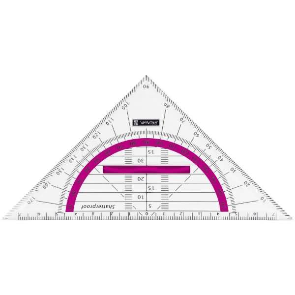 Geometrie-Dreieck 16cm Griff pink