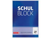 Blaues Schul-Notizbuch-Cover mit der Beschriftung „SCHUL BLOCK