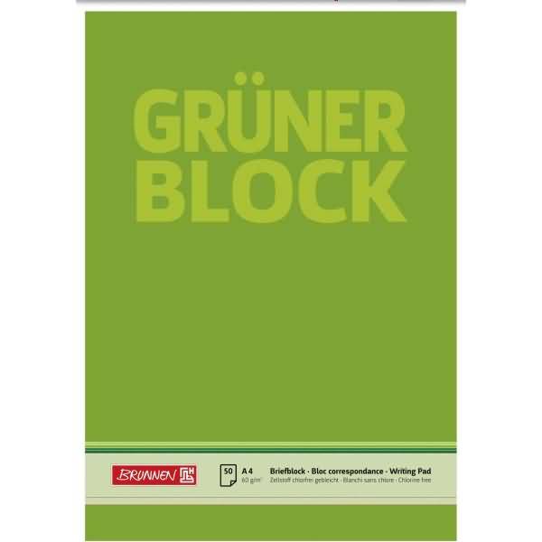 Briefblock Der grüne Block A4 60g/qm blanko 50 Blatt