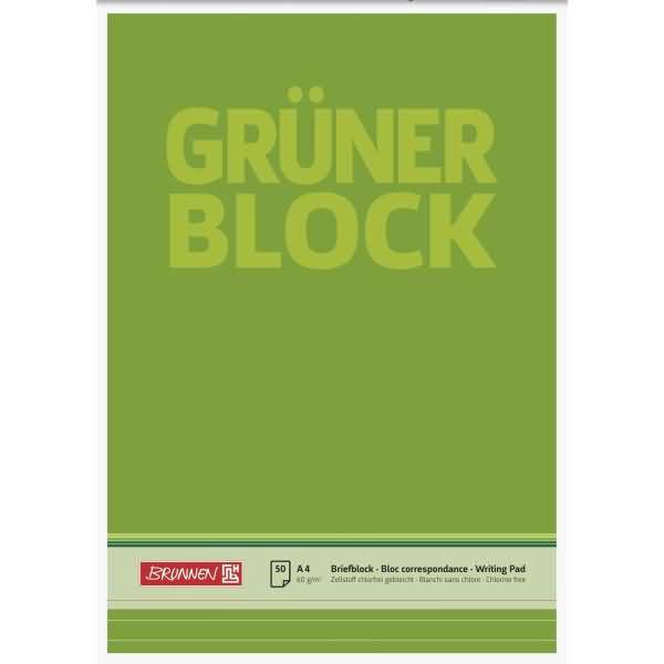 Briefblock Der grüne Block A4 60g/qm liniert 50 Blatt