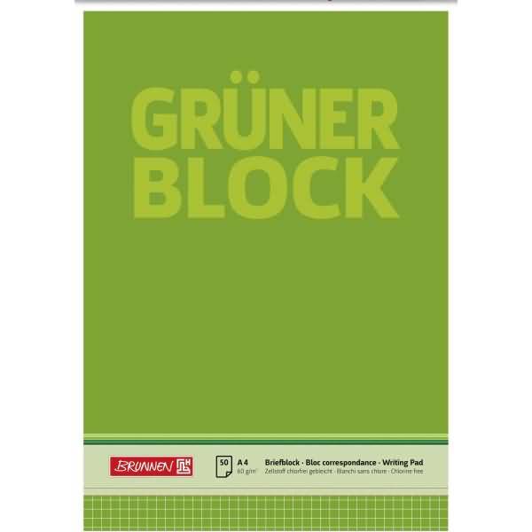 Briefblock Der grüne Block A4 60g/qm kariert 50 Blatt
