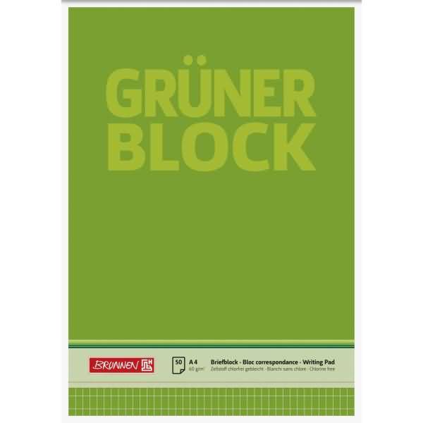 Briefblock Der grüne Block A4 60g/qm rautiert 50 Blatt