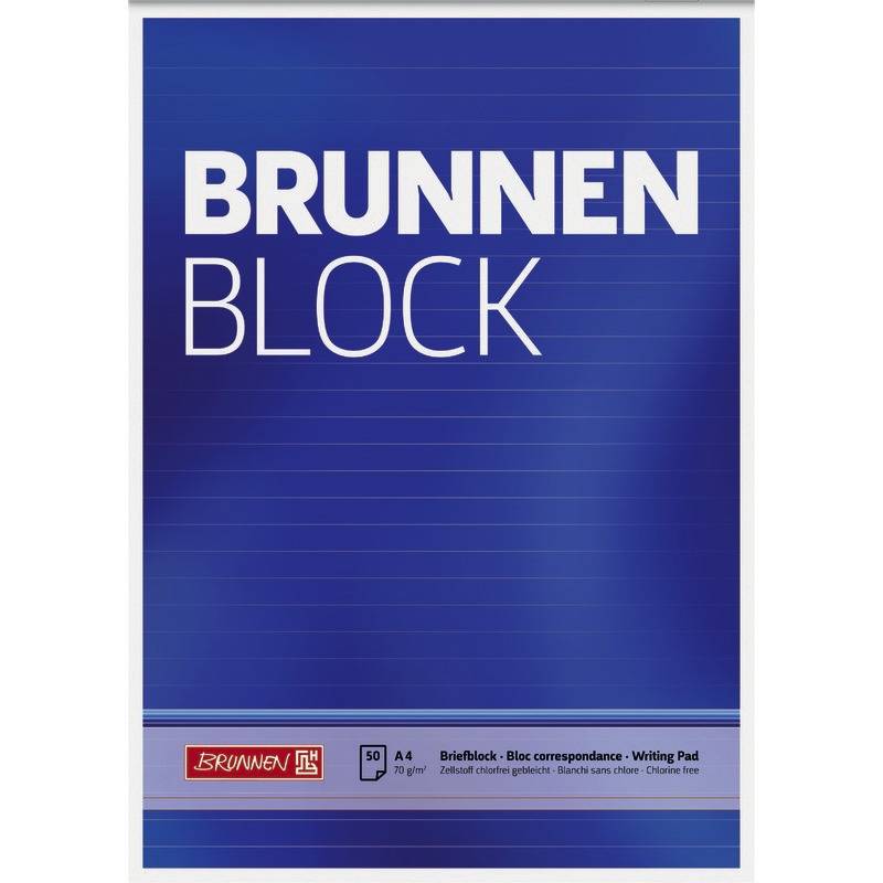 Briefblock DIN A4, Brunnen liniert