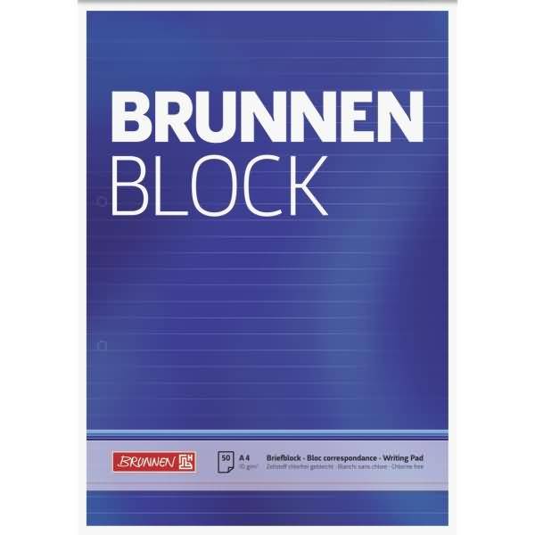 Briefblock Brunnenblock A4 70g/qm liniert 2-fach gelocht 50 Blatt