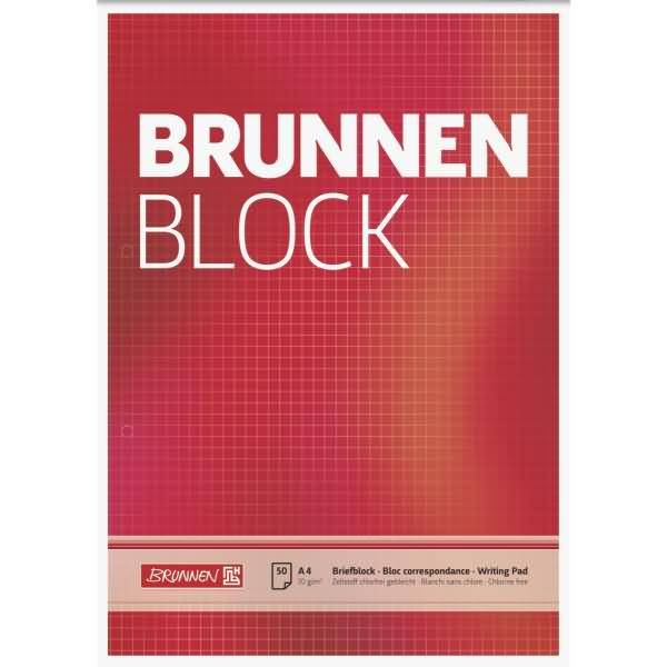 Briefblock Brunnenblock A4 70g/qm kariert 2-fach gelocht 50 Blatt