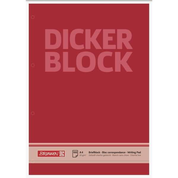 Briefblock Der dicke Block A4 60g/qm blanko 4-fach gelocht 100 Blatt