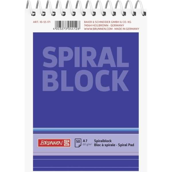 Spiralnotizblock A7 liniert 50 Blatt