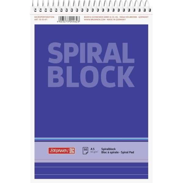 Spiralnotizblock A5 liniert 50 Blatt
