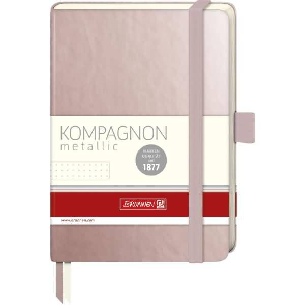 Notizbuch Kompagnon Metallic 9,5 x 12,8cm 80g/qm dotted Hardcover rosegold