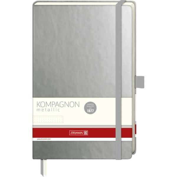 Notizbuch Kompagnon Metallic 12,5 x 19,5cm 80g/qm dotted Hardcover anthrazit