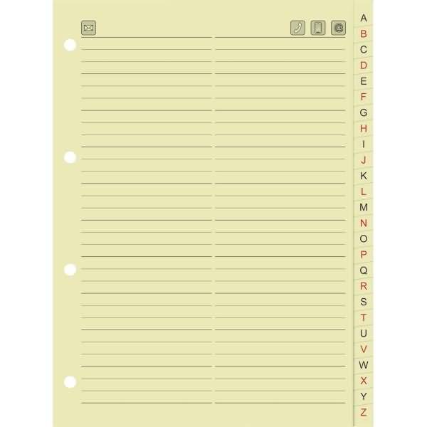 Telefonringbuch-Ersatzeinlage A5 26-teilig chamois