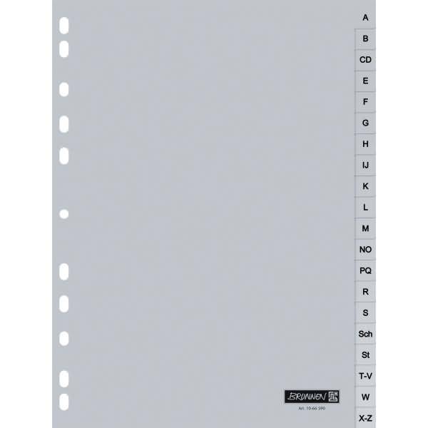 Register A4 A-Z 20-teilig Kunststoff grau