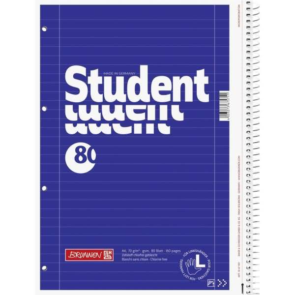 Kollegblock Linkshänder A4 liniert Lineatur 27 80 Blatt mit Rand blau