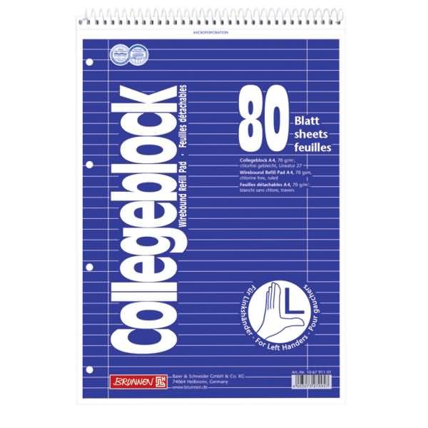 Brunnen 106791101 - Monochromatisch - Blau - A4 - 80 Blätter - 70 g/m² - Liniert